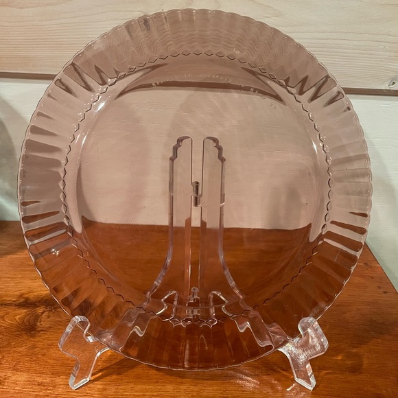 Forte Crisa Mexico Amethyst Glass Dinner Plate Vintage Scalloped Edge - Picture 4 of 6